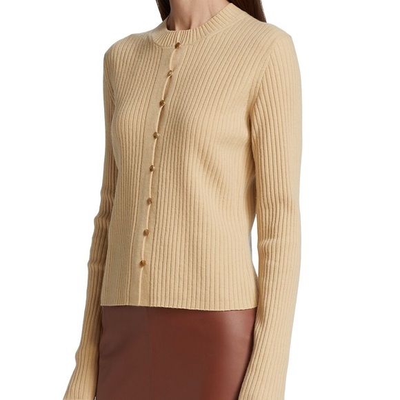 Vince Ribbed Button-Front Cardigan - Picture 4 of 11